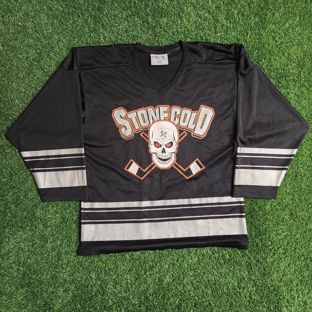 WWE Steve Austin 3:16 Hell Yeah Black Gray Orange White Mesh Jersey Shirt XL